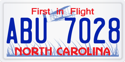 NC license plate ABU7028