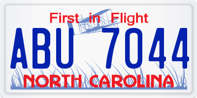 NC license plate ABU7044