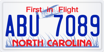 NC license plate ABU7089