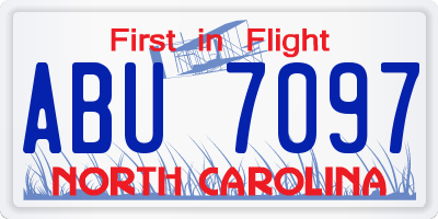 NC license plate ABU7097