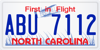 NC license plate ABU7112