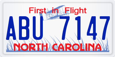 NC license plate ABU7147