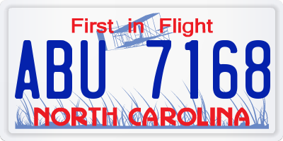 NC license plate ABU7168