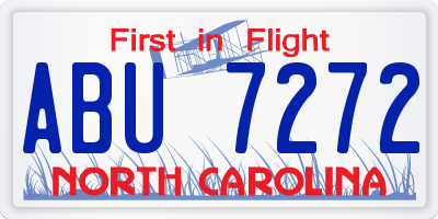NC license plate ABU7272