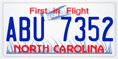 NC license plate ABU7352