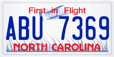 NC license plate ABU7369