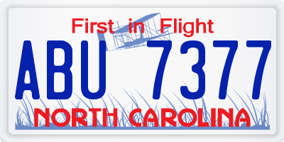 NC license plate ABU7377