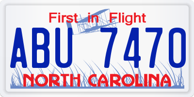 NC license plate ABU7470