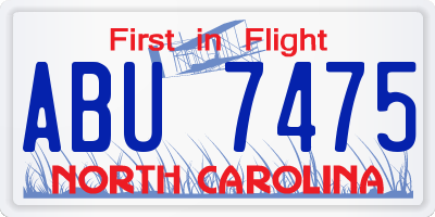NC license plate ABU7475