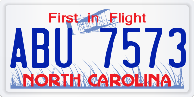 NC license plate ABU7573
