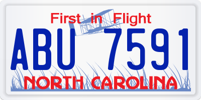 NC license plate ABU7591