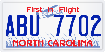 NC license plate ABU7702