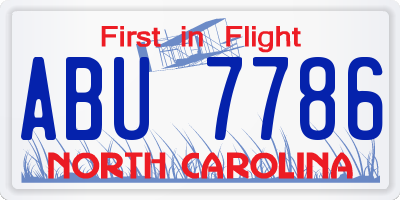 NC license plate ABU7786