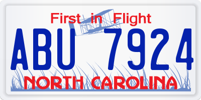 NC license plate ABU7924