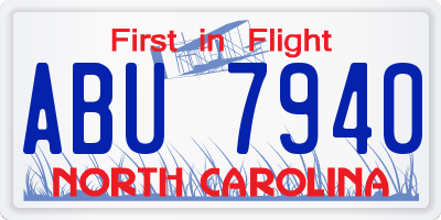 NC license plate ABU7940