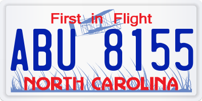 NC license plate ABU8155