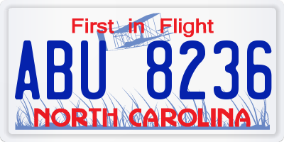 NC license plate ABU8236