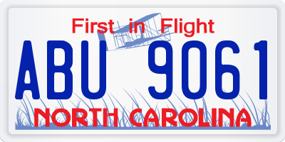 NC license plate ABU9061