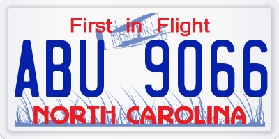 NC license plate ABU9066