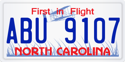 NC license plate ABU9107