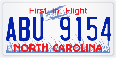 NC license plate ABU9154