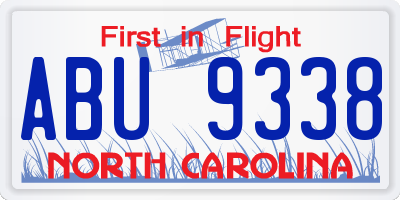NC license plate ABU9338