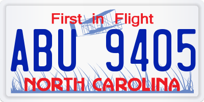 NC license plate ABU9405