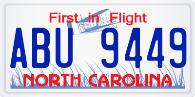 NC license plate ABU9449