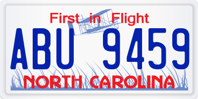 NC license plate ABU9459