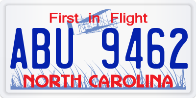 NC license plate ABU9462
