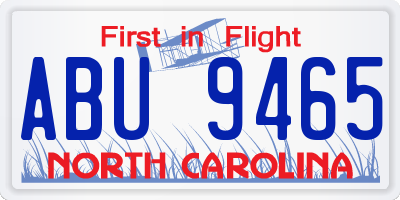 NC license plate ABU9465