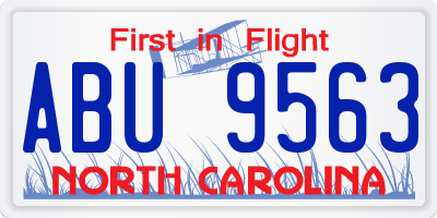 NC license plate ABU9563