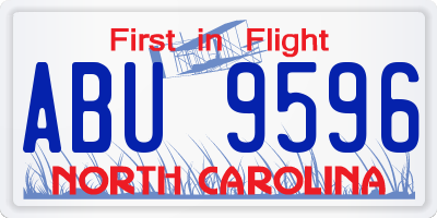 NC license plate ABU9596