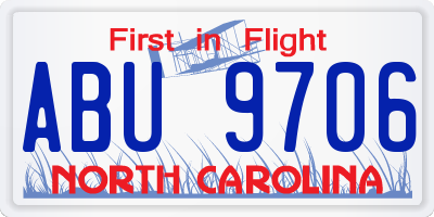 NC license plate ABU9706