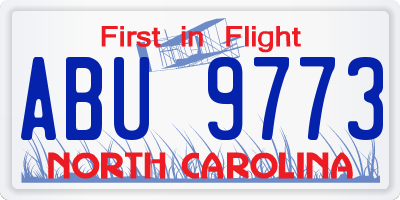 NC license plate ABU9773