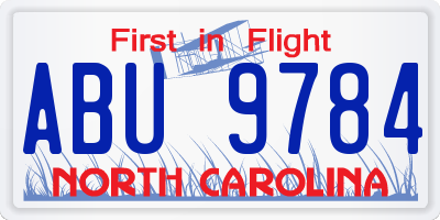 NC license plate ABU9784