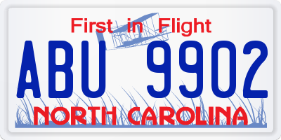 NC license plate ABU9902