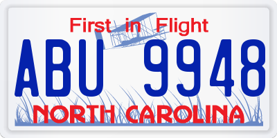 NC license plate ABU9948