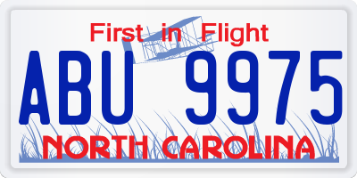 NC license plate ABU9975