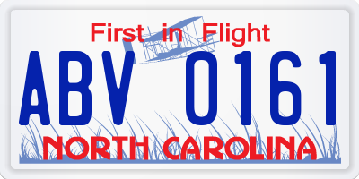NC license plate ABV0161
