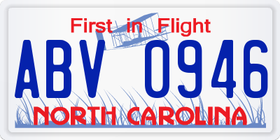 NC license plate ABV0946
