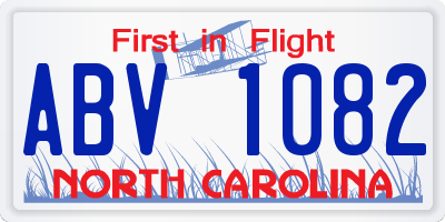 NC license plate ABV1082