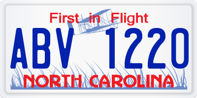 NC license plate ABV1220