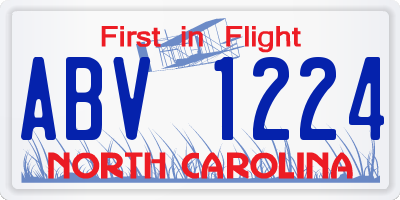 NC license plate ABV1224