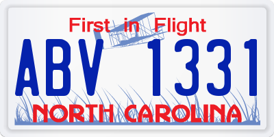 NC license plate ABV1331