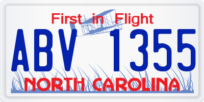 NC license plate ABV1355