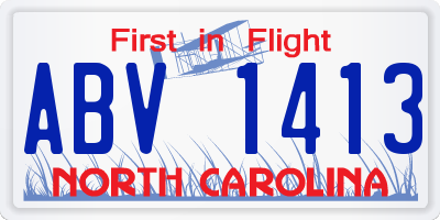 NC license plate ABV1413