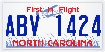 NC license plate ABV1424