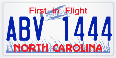 NC license plate ABV1444