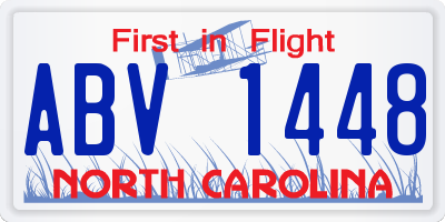 NC license plate ABV1448